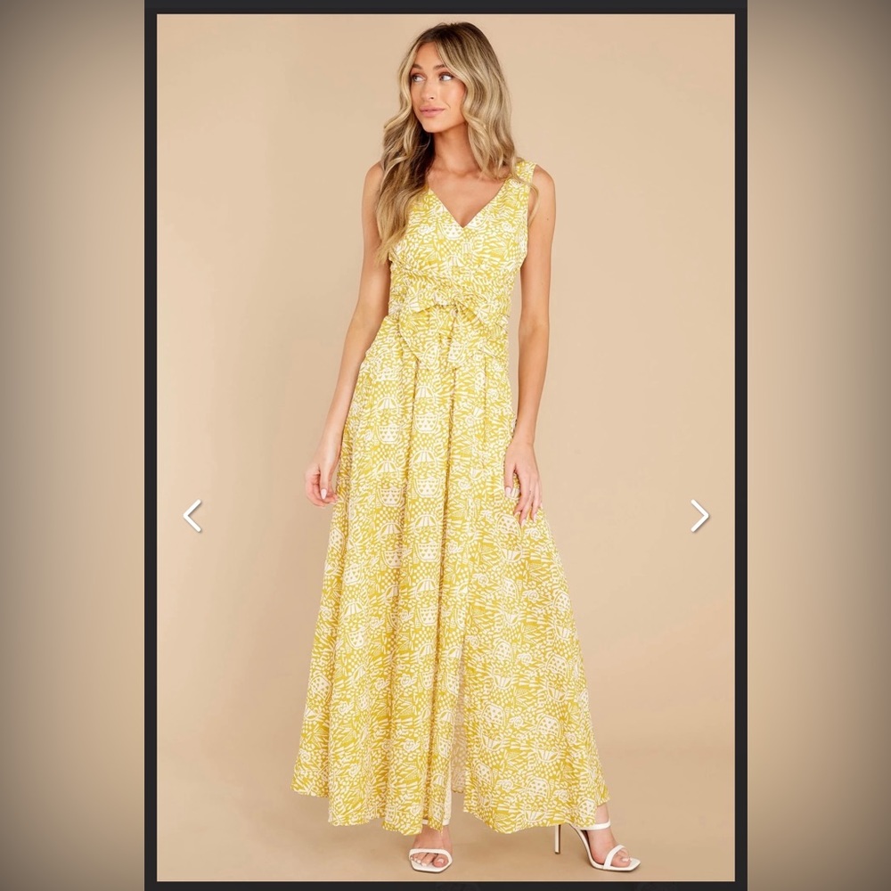 NWT Red Dress Boutique | Aakkaa Blinded By Beauty Yellow Print Maxi Dress